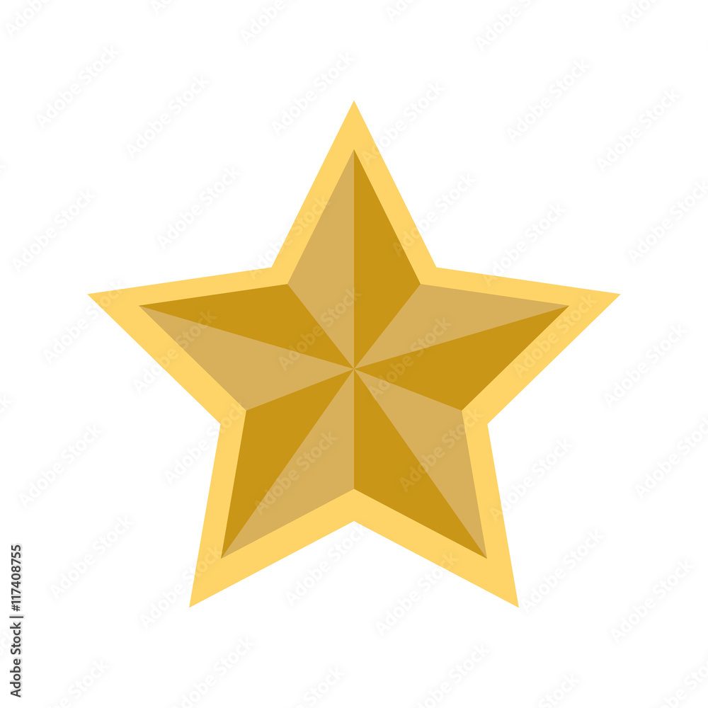 Obraz premium star shape gold decoration style icon. Isolated and flat illustration. Vector graphic