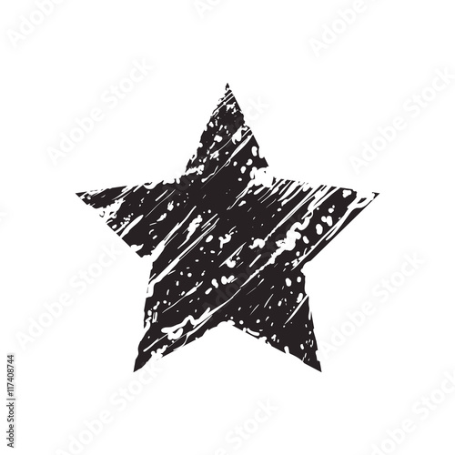star shape black gunge decoration style icon. Isolated and flat illustration. Vector graphic