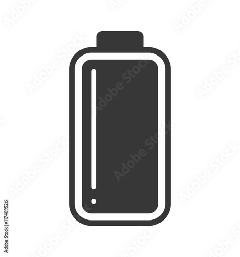 Battery silhouette energy power charge icon. Isolated and flat illustration. Vector graphic
