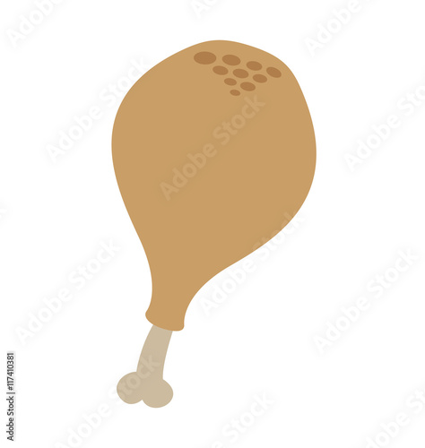 chicken thigh isolated icon