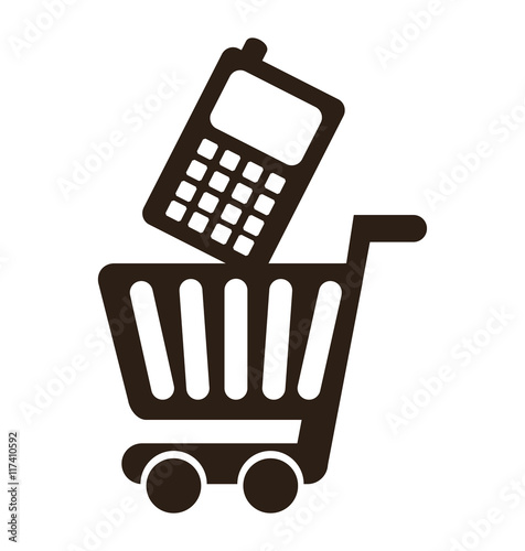 Fototapeta Naklejka Na Ścianę i Meble -  cart shopping commerce isolated icon
