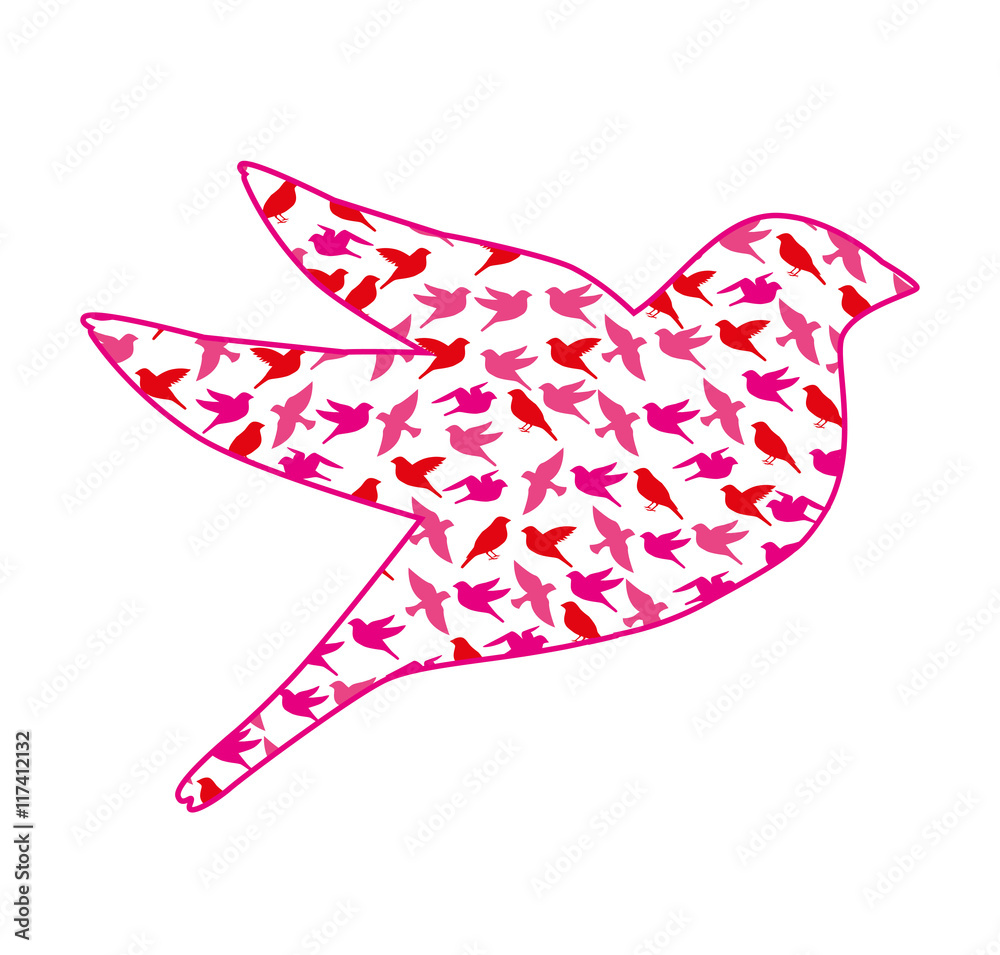 cute bird pattern isolated