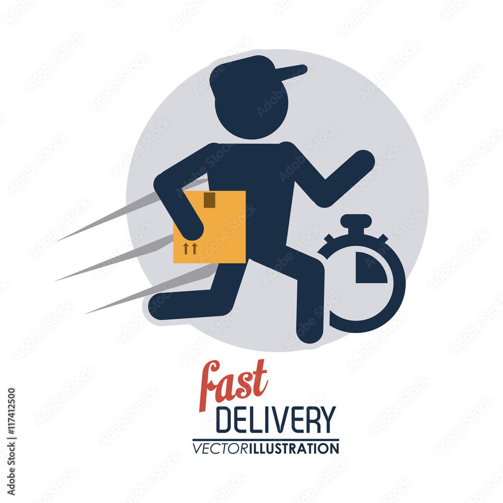 Delivery and Shipping concept represented by delivery man icon. Colorfull and flat illustration.