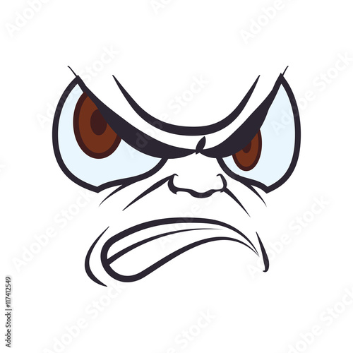 face angry eyes expression cartoon icon. Isolated and flat illustration. Vector graphic