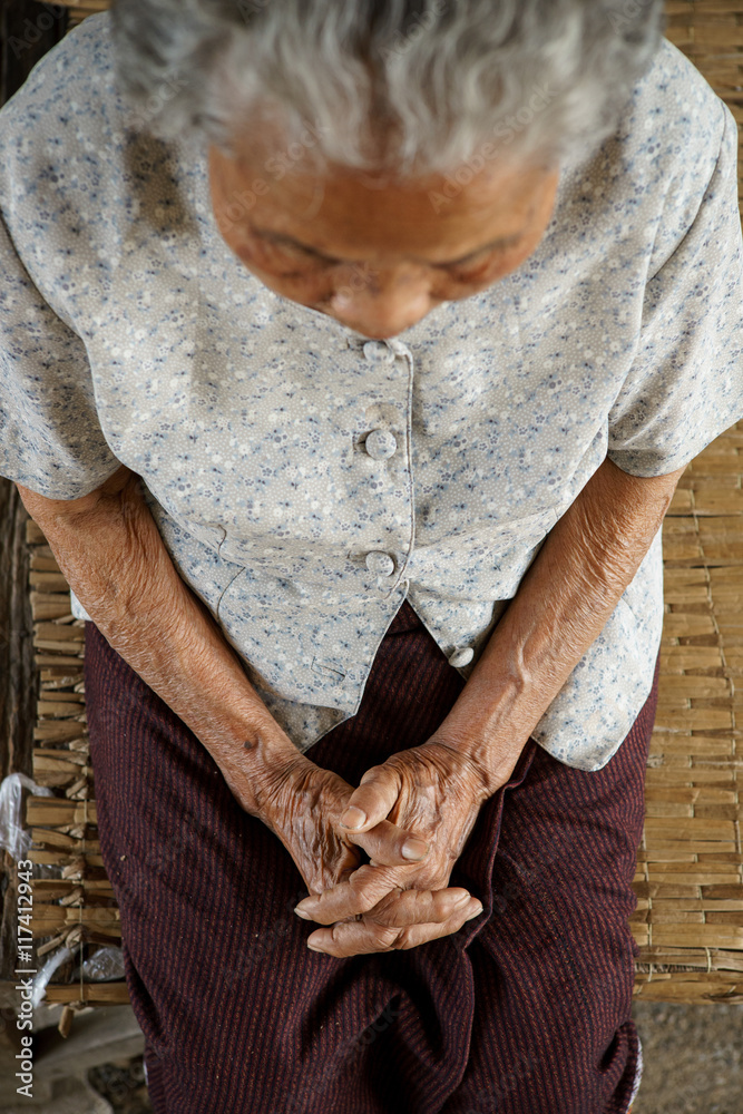 Top view of Asian Grandmother