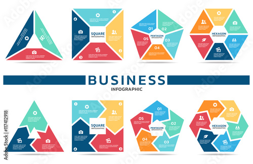 Block infographic for business (part three , part four, part Five and part six) vector set design
