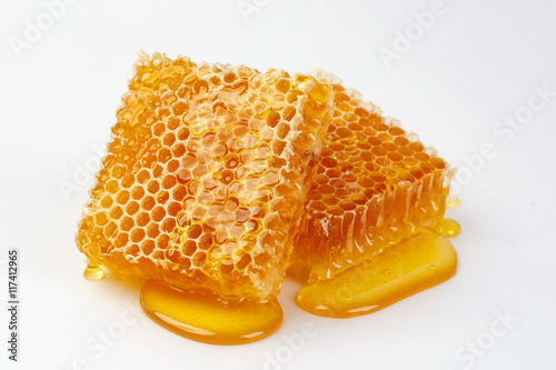 Fresh honey with honeycomb