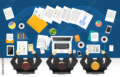 Group of business people working. Teamwork of business people concept.
