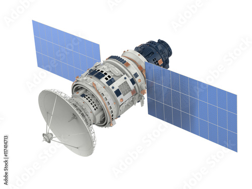 satellite isolated on white photo