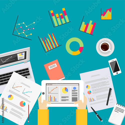 Business data analytics. Business statistics analysis concept.