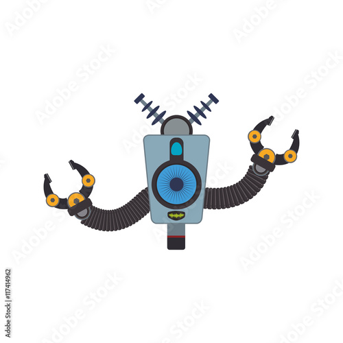 robot cartoon technology android metal icon. Isolated and flat illustration. Vector graphic