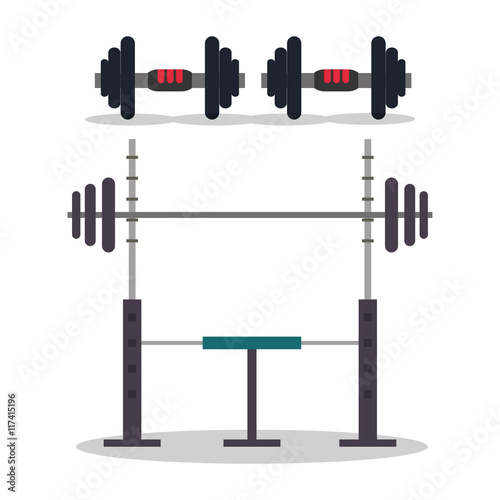 Healthy lifestyle and Fitness concept represented by weight icon. Isolated and flat illustration.