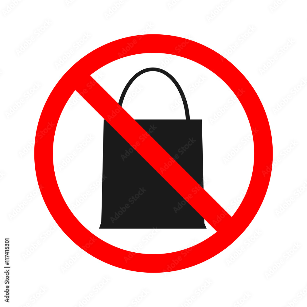 Stock vector of no bag Prohibition for bringing packet bag. Don't bring anything. Stock vector of no bag Prohibition for bringing packet bag. Don't bring anything.