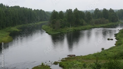 Vazhinka river, the border of the Leningrad region and Karelia Republic, Russia. photo