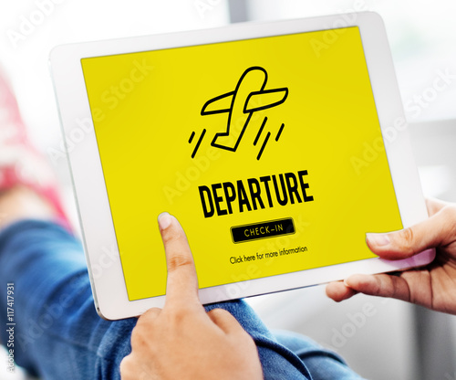 Departure Plane Check In Travel Concept