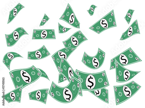 Falling Dollar Cash Money - Money rain falling from the sky