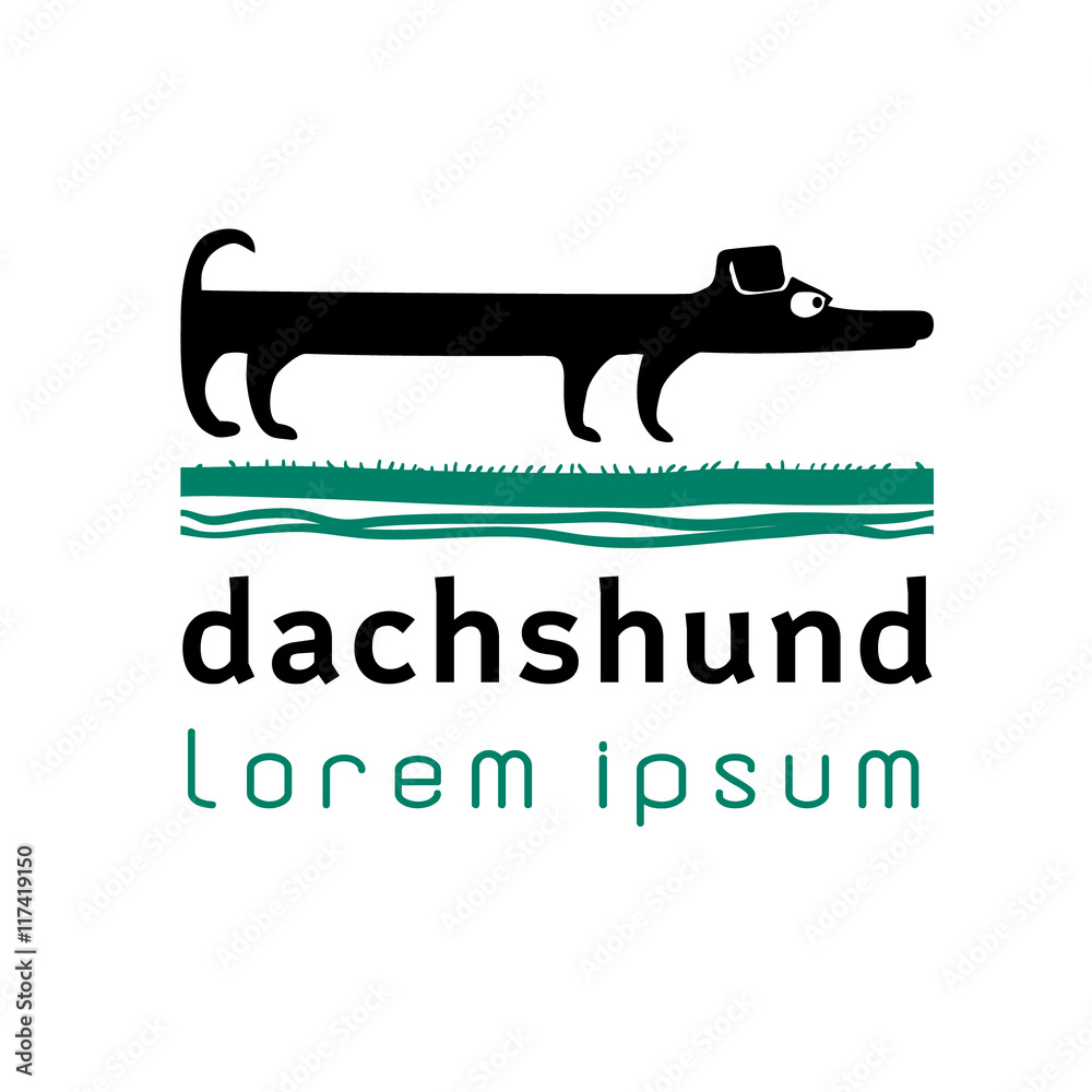 Vector hand drawn illustration with dachshund Vector hand drawn illustration with dachshund