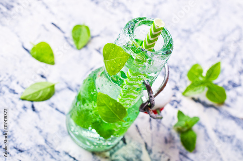 Transparent green drink