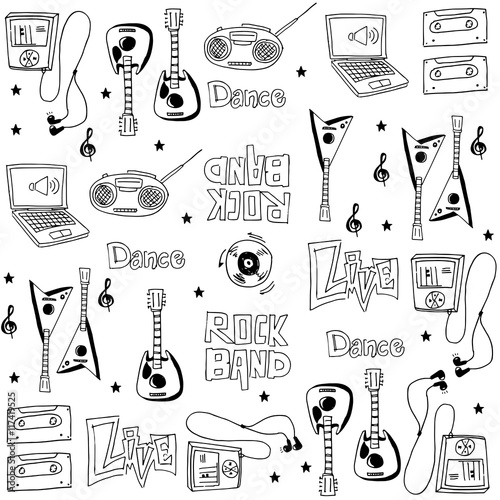 Element music doodles set hand draw