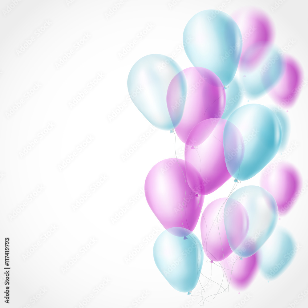 light blue and pink balloons background. vector illustration light blue and pink balloons background. vector illustration