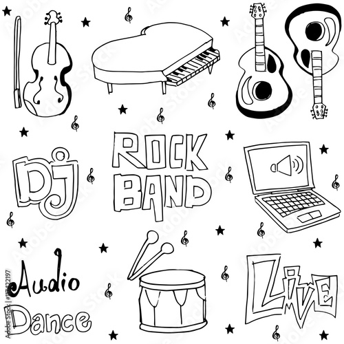 Element music doodles vector art