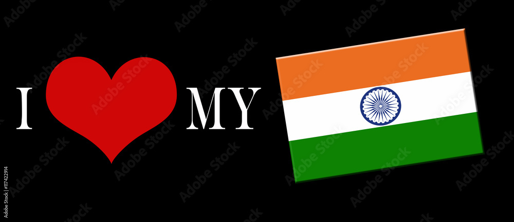 I love my India. I proud to be an Indian. Conceptual vector of patriotism.  Stock Photo | Adobe Stock