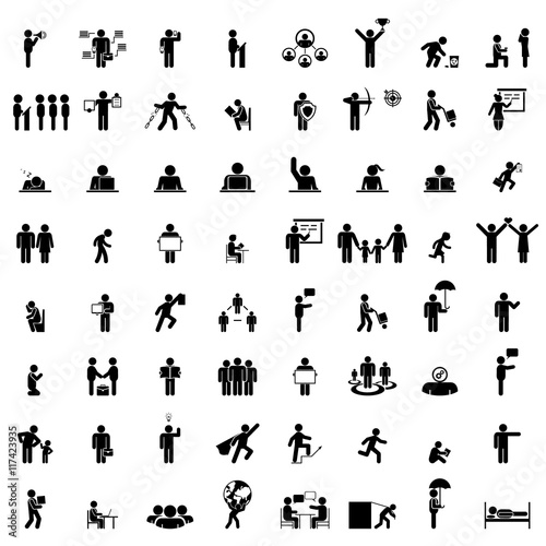 Business people life signs on white