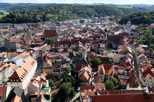 Blick von der Albrechtsburg und dem Meißner Dom auf Alstadt und Elbe photo