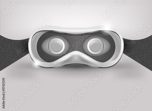 Glasses for virtual reality in 3D. Front view.