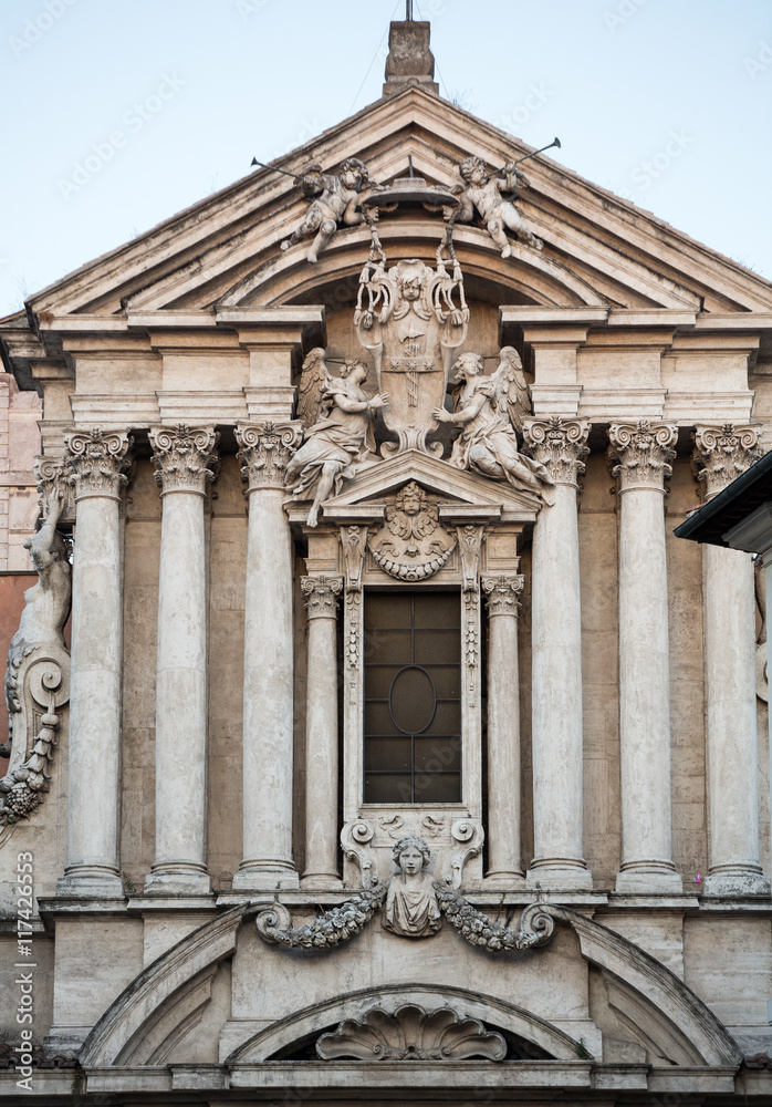  Saints Vincent and Anastasius at Trevi / Santi Vincenzo e Anastasio a Trevi / -  Baroque church in Rome. Italy