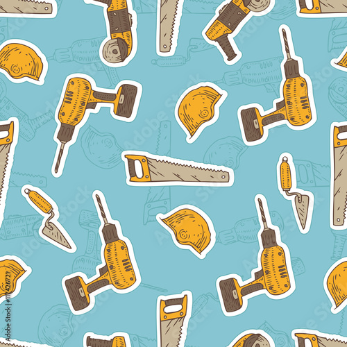Seamless Vector Pattern with Tools
