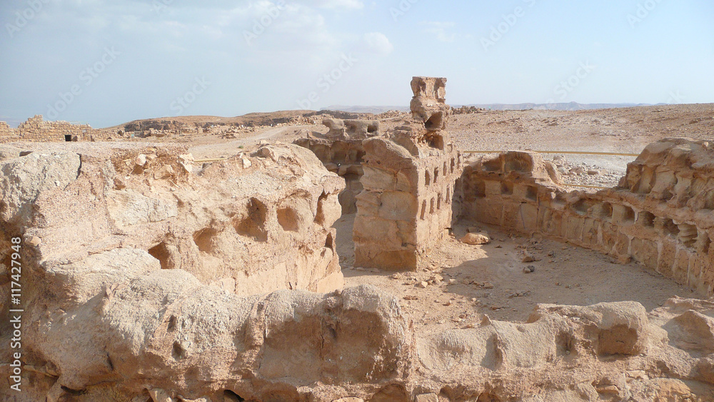 Masada Festung in Israel Detail Ruinen