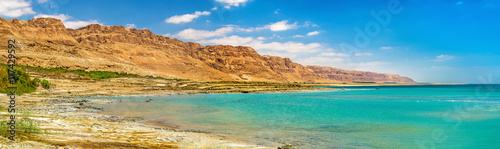 View of the Dead Sea coastline