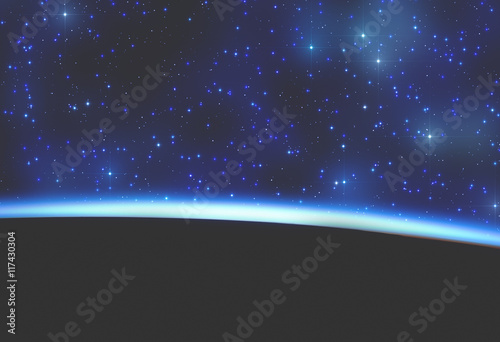 Fototapeta Naklejka Na Ścianę i Meble -  Planets silhouette on a starry background. 