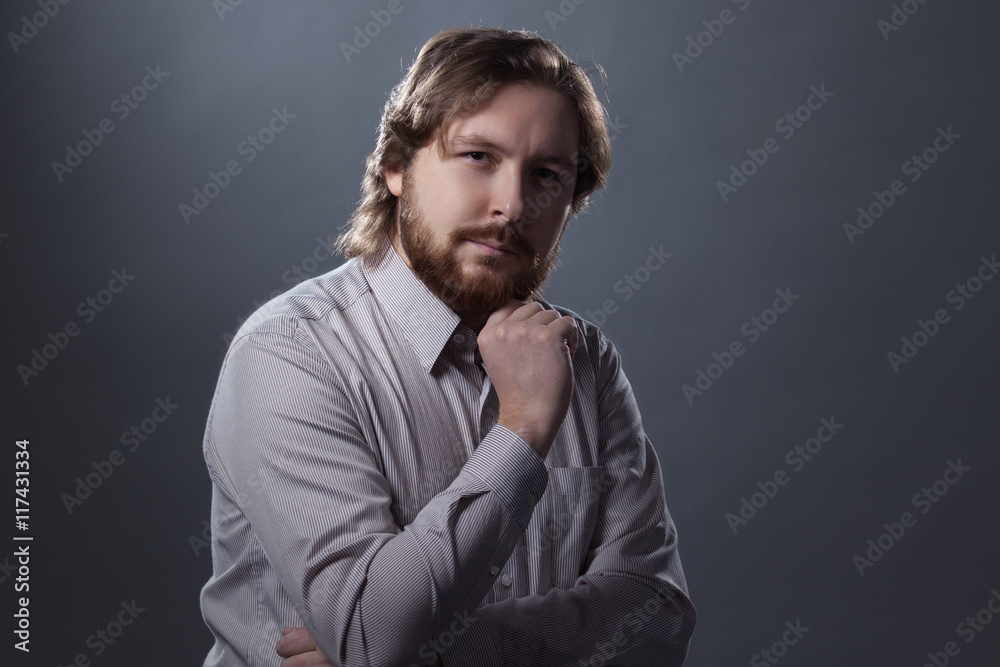 Fototapeta premium bearded young man with surprised expression