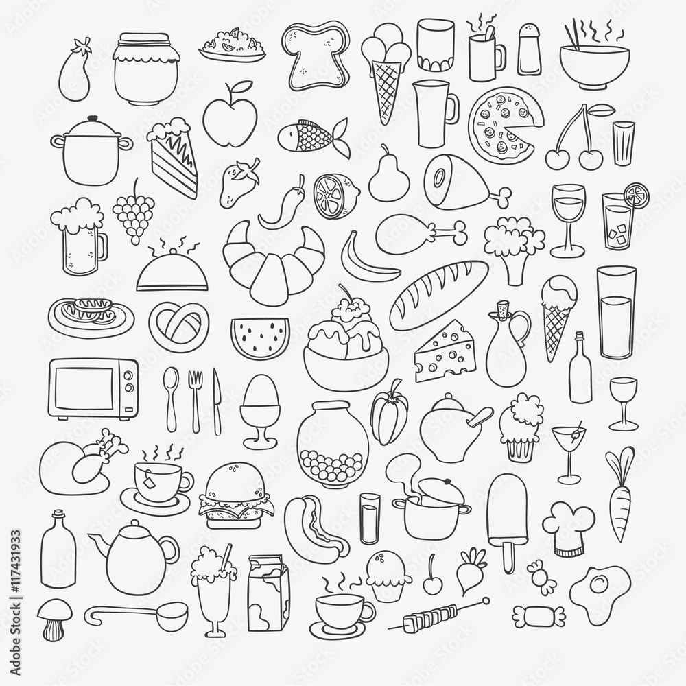 Icons of sketchy food Icons of sketchy food