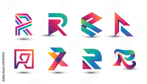 Abstract Colorful R Logo - Set of Letter R Logo Free Download Abstract Colorful R Logo - Set of Letter R Logo - GFXLoad