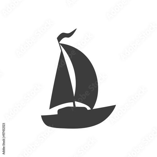 Boat icon. Boat Vector isolated on white background. Flat vector illustration in black. EPS 10
