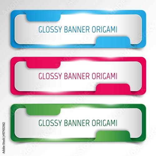 Glossy banners origami