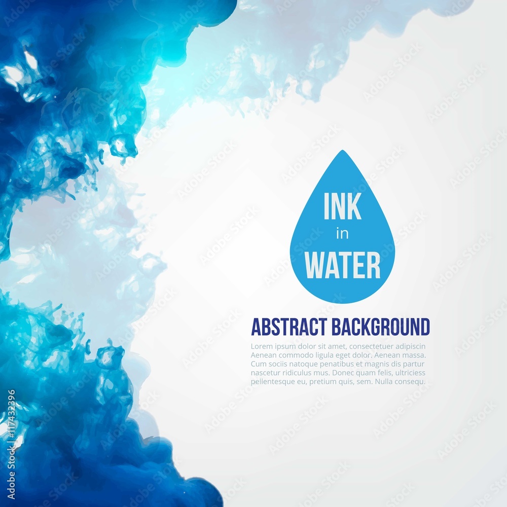 Blue ink in water