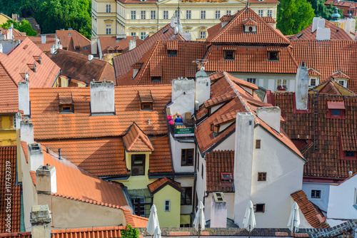 Tiled roofs on townhouses