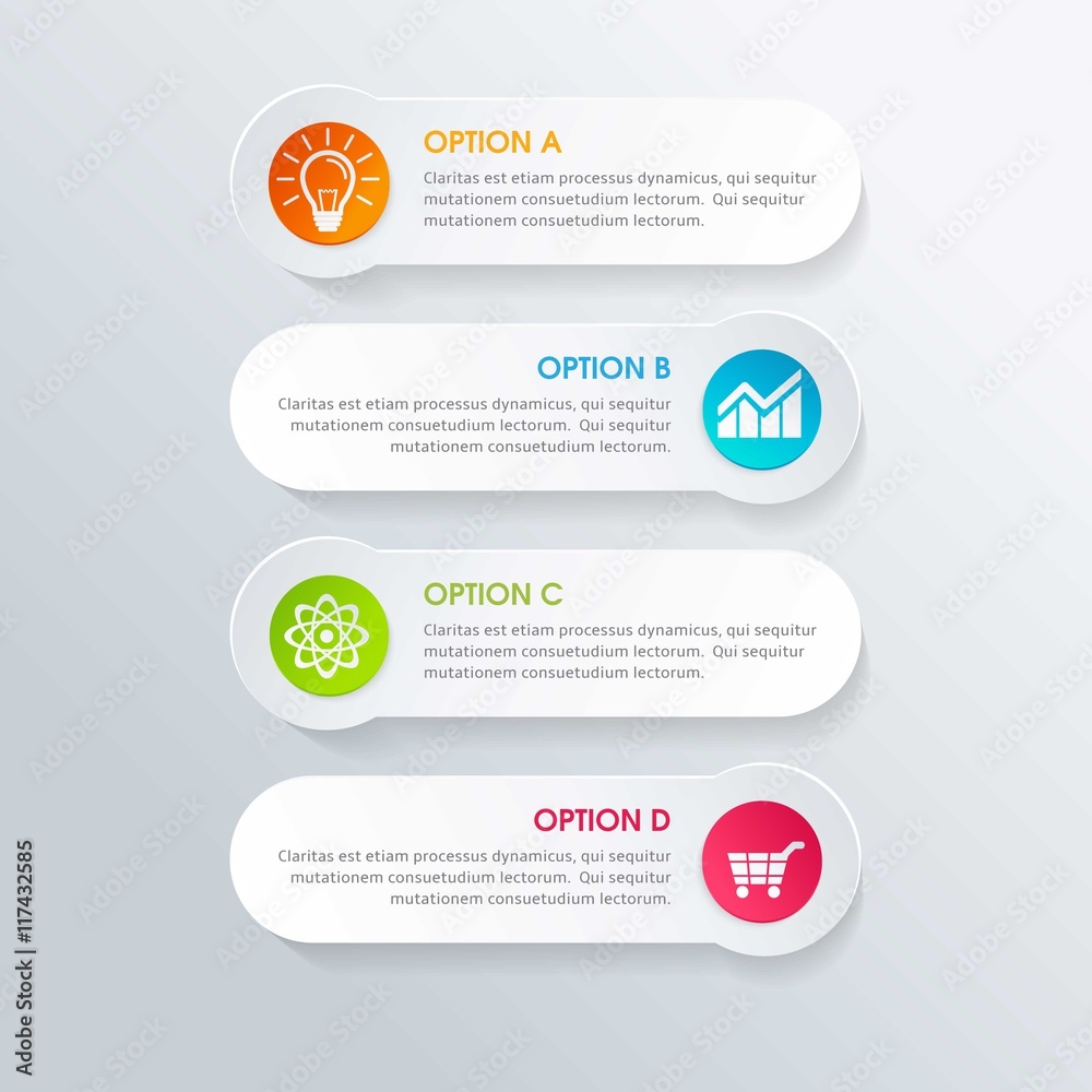 White banners infographic