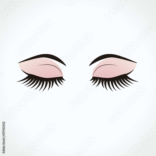 Closed eyes with long eyelashes