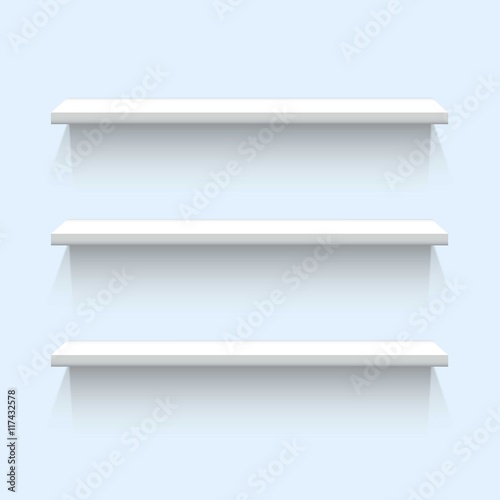 White shelves