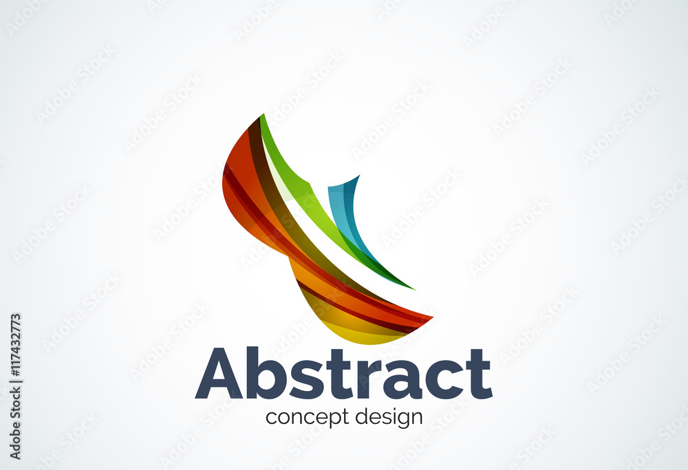 Obraz premium Abstract wave logo template, smooth motion concept