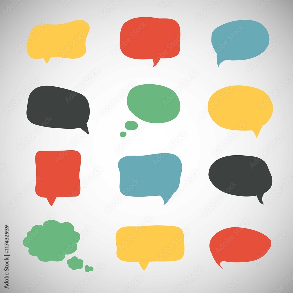 Variety of colorful speech bubbles