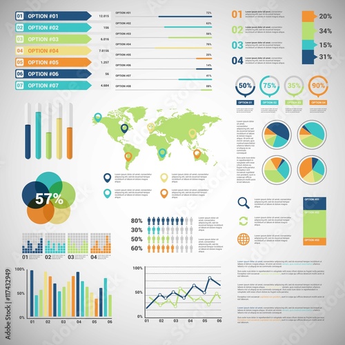 Infographic with variety of diagrams