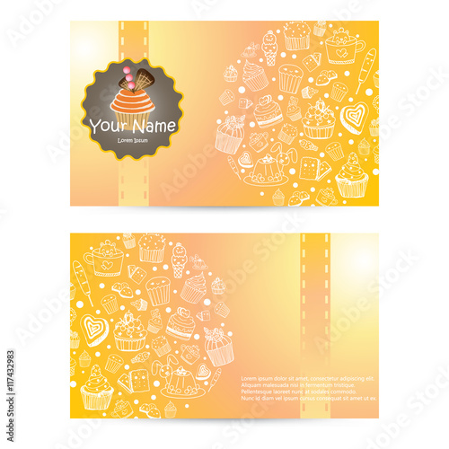 vector of bakery business card template design