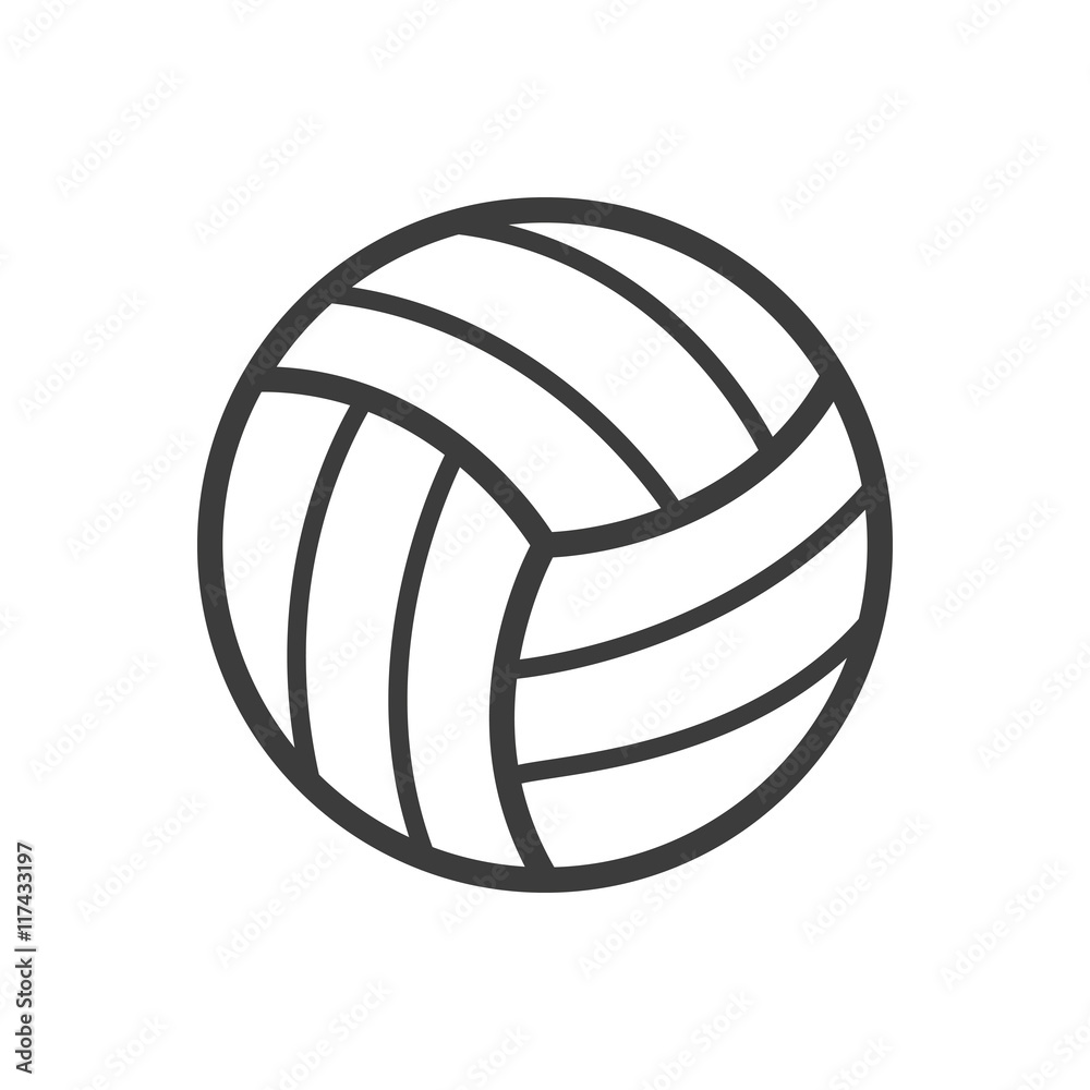 Volleyball ball icon. Volleyball ball Vector isolated on white background. Flat vector illustration in black. EPS 10