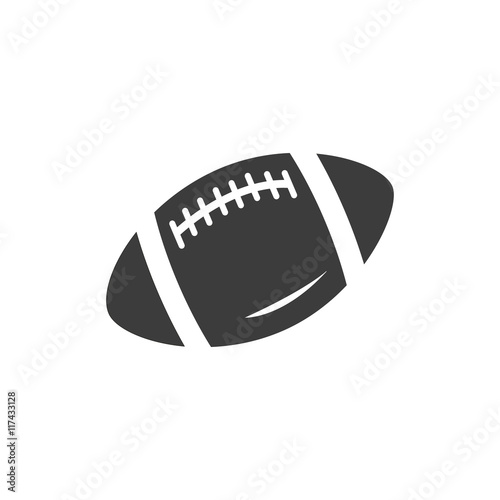 Rugby ball icon. Rugby ball Vector isolated on white background. Flat vector illustration in black. EPS 10